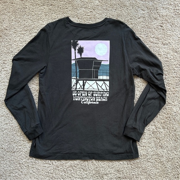 Vans RARE US Open of Surfing Huntington Beach Black Long Sleeve Tee Size Large - Picture 10 of 10